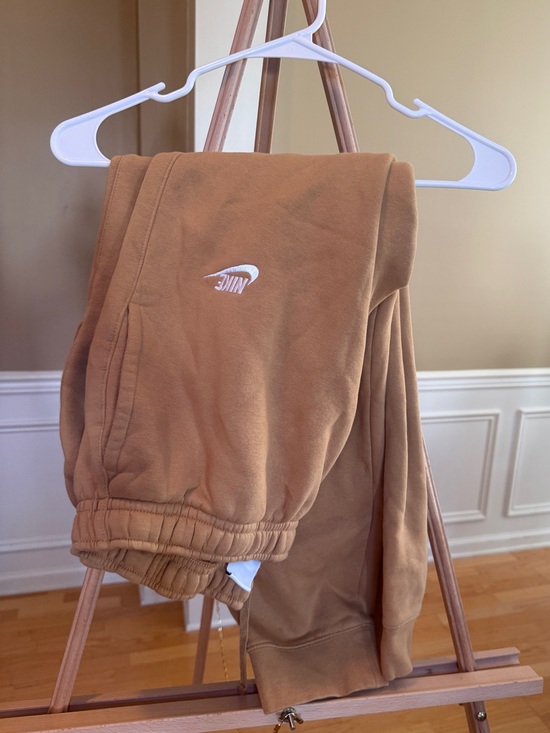 Nike Other - Nike Camel Brown Sweatpants with White Swoosh